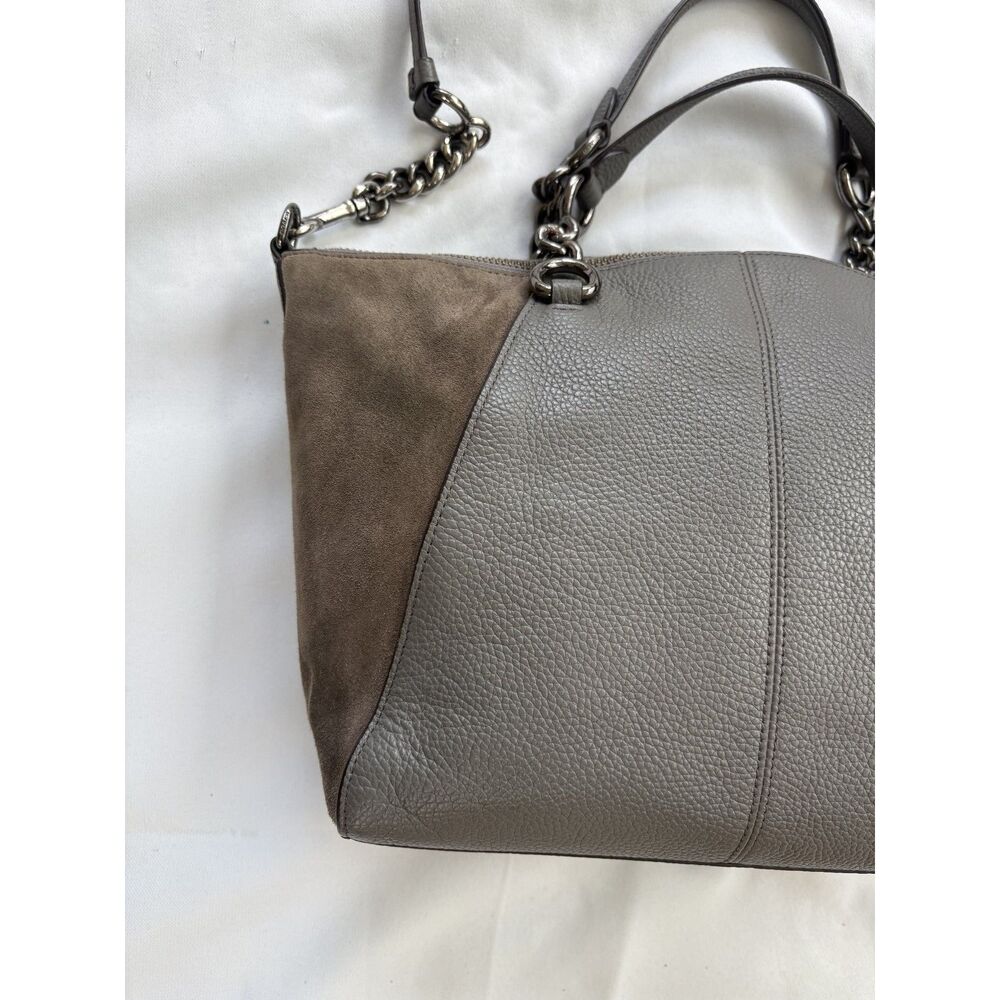 Coach Pebbled Leather & Suede Chain Strap Shoulder or Crossbody Bag - Picture 13 of 14